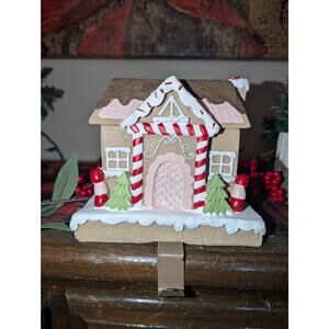 NEW! Gingerbread House Christmas Stocking Holder Hanger Holiday Decor